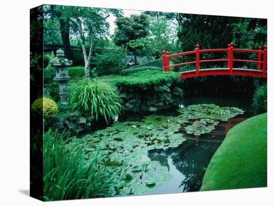 Bridge and Pond of Japanese Style Garden, Kildare, Ireland-Tony Wheeler-Premier Image Canvas