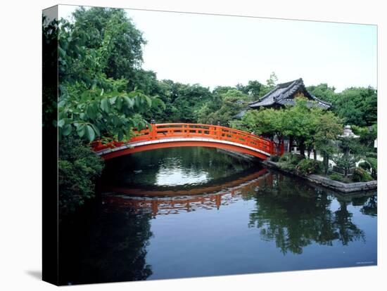 Bridge and Pond of Shinsen-En Garden, Kyoto, Japan-null-Premier Image Canvas