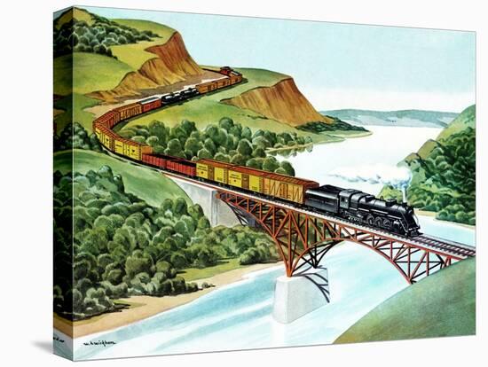 Bridge Crossing - Jack & Jill-Wilmer H. Wickham-Premier Image Canvas