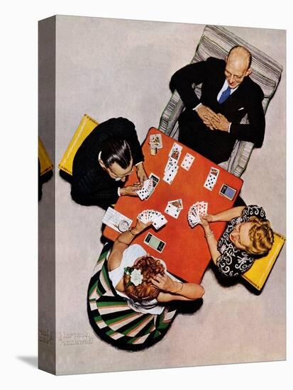 "Bridge Game" or "Playing Cards", May 15,1948-Norman Rockwell-Premier Image Canvas