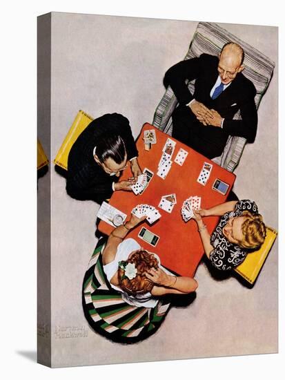 "Bridge Game" or "Playing Cards", May 15,1948-Norman Rockwell-Premier Image Canvas