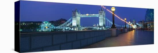 Bridge Lit Up at Night, Tower Bridge, River Thames, London, England-null-Premier Image Canvas