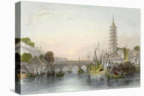 Bridge of Nanking-Thomas Allom-Stretched Canvas
