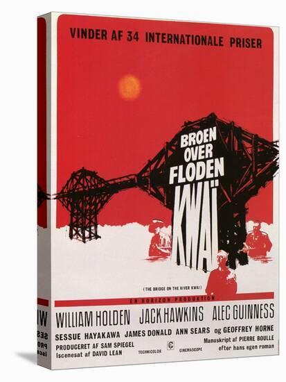 Bridge on the River Kwai, Danish Movie Poster, 1958-null-Stretched Canvas