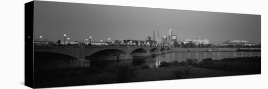 Bridge over a River with Skyscrapers in the Background, White River, Indianapolis, Indiana, USA-null-Premier Image Canvas