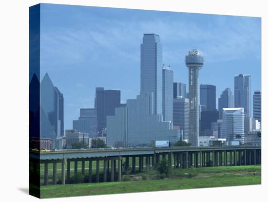 Bridge over the Dallas River Floodplain, and Skyline of the Downtown Area, Dallas, Texas, USA-Waltham Tony-Premier Image Canvas