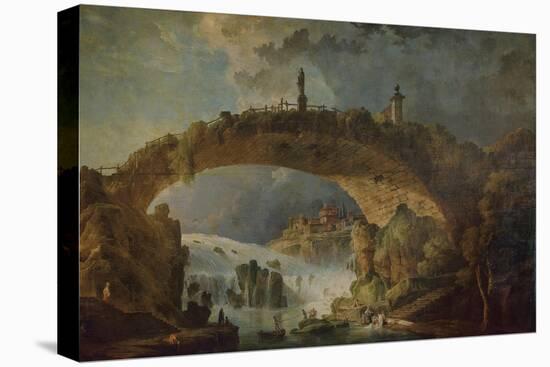 Bridge over the Falls-Hubert Robert-Premier Image Canvas