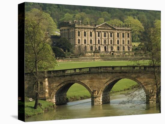 Bridge over the River and Chatsworth House, Derbyshire, England, United Kingdom, Europe-Christina Gascoigne-Premier Image Canvas