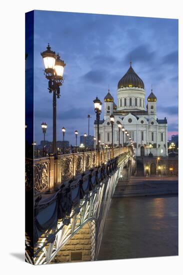 Bridge over the River Moscova and Cathedral of Christ the Redeemer at Night, Moscow, Russia, Europe-Martin Child-Premier Image Canvas