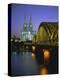 Bridge Over the River Rhine, and Cathedral (Dom), Cologne (Koln), North Rhine Westphalia, Germany-Gavin Hellier-Premier Image Canvas