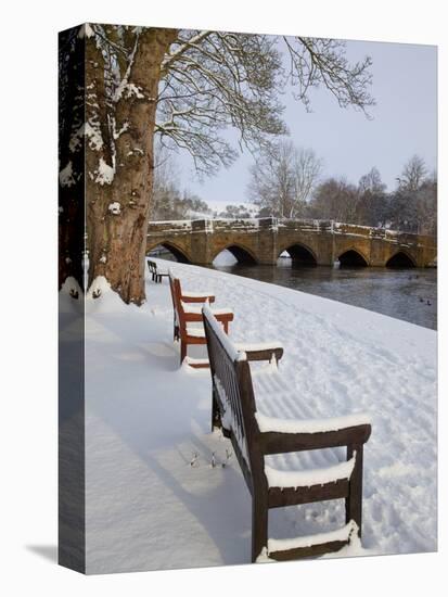 Bridge over the Wye River in Winter, Bakewell, Derbyshire, England, United Kingdom, Europe-Frank Fell-Premier Image Canvas