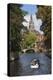 Bridge to Begijnhof, and spire of Church of Our Lady, tourist launch, Bruges, UNESCO World Heritage-James Emmerson-Premier Image Canvas