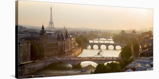 Bridges over the Seine river, Paris-Michel Setboun-Stretched Canvas