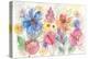 Bright Aquarelle Flowers-Silvia Vassileva-Stretched Canvas