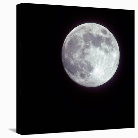 Bright Full Moon in a Black Night Sky-Janis Miglavs-Premier Image Canvas
