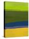 Bright Green and Yellow Abstract-Hallie Clausen-Stretched Canvas