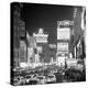 Brightly Lit Signs Shining over Traffic Going Down Broadway Towards Times Square-Andreas Feininger-Premier Image Canvas