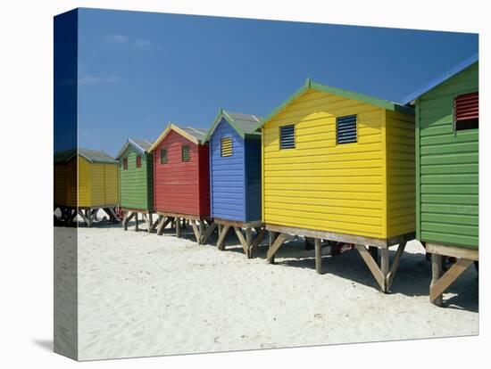 Brightly Painted Beach Bathing Huts at False Bay, Muizenburg, Cape Town, South Africa-Gavin Hellier-Premier Image Canvas