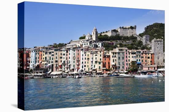 Brightly Painted Houses and Medieval Town Walls by the Marina at Porto Venere-Mark Sunderland-Premier Image Canvas