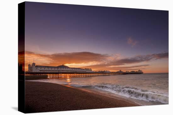 Brighton Pier and beach at sunrise, Brighton, East Sussex, Sussex, England, United Kingdom, Europe-Andrew Sproule-Premier Image Canvas