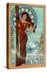 Brighton, Utah - Art Nouveau Skier-Lantern Press-Stretched Canvas