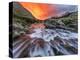 Brilliant Sunrise Sky over Swiftcurrent Falls in Glacier National Park, Montana, Usa-Chuck Haney-Premier Image Canvas