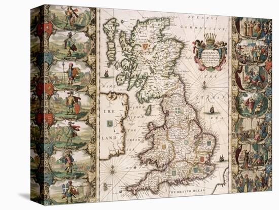 Britain as It Was Devided in the Tyme of the Englishe Saxons, 1616-John Speed-Premier Image Canvas