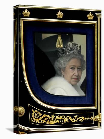 Britain's Queen Elizabeth II Arrives Back at Buckingham Palace in Her State Coach-null-Premier Image Canvas