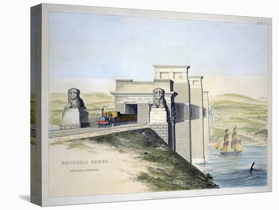 'Britannia Bridge, Anglesey Entrance', Wales, 1849-George Hawkins-Premier Image Canvas