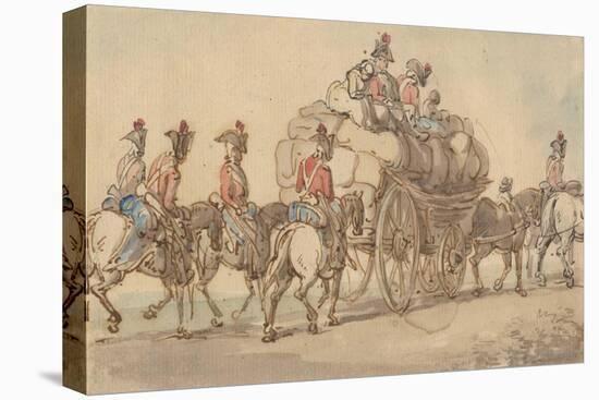 British Army Baggage Wagon and Escort, C.1800-Thomas Rowlandson-Premier Image Canvas