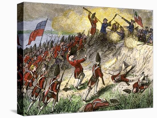 British Assault on the American Position Atop Breed's Hill, Battle of Bunker Hill, c.1775-null-Premier Image Canvas