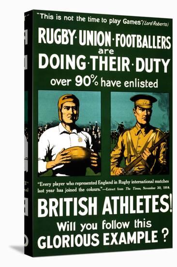 British Athletes! Will You Follow This Glorious Example?-Johnson, Riddle & Co-Stretched Canvas