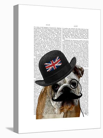 British Bulldog and Bowler Hat-Fab Funky-Stretched Canvas