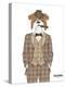 British Bulldog in Tweed Suit-Olga Angellos-Stretched Canvas