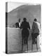 British Couple on High Stools at Ice Bar Outdoors at Grand Hotel as Waiter Pours Them Drinks-Alfred Eisenstaedt-Premier Image Canvas