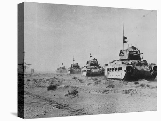 British Matilda Ii Heavy Infantry Tanks Moving across the Desert Near Tobruk-null-Premier Image Canvas