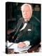 British Politican Sir Winston Churchill, Formal Portrait at Desk-Carl Mydans-Premier Image Canvas