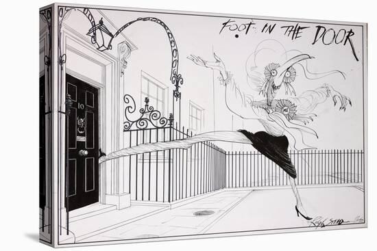 British Politics 1980s, Foot in the Door, 1983 (ink on paper)-Ralph Steadman-Premier Image Canvas
