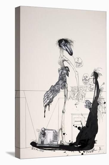 British Politics 1990s, 1998 (ink, acrylic, and collage on paper)-Ralph Steadman-Premier Image Canvas