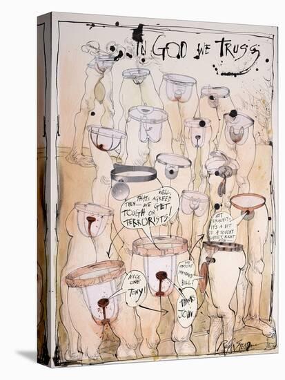 British Politics 1990s, In God We Truss, 1998 (drawing)-Ralph Steadman-Premier Image Canvas