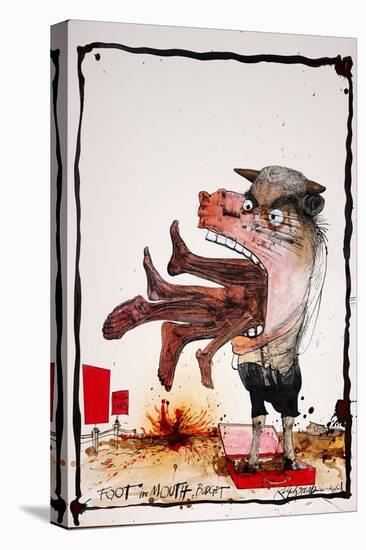 British Politics 2000s, Foot in the Mouth Budget, 2001 (drawing)-Ralph Steadman-Premier Image Canvas