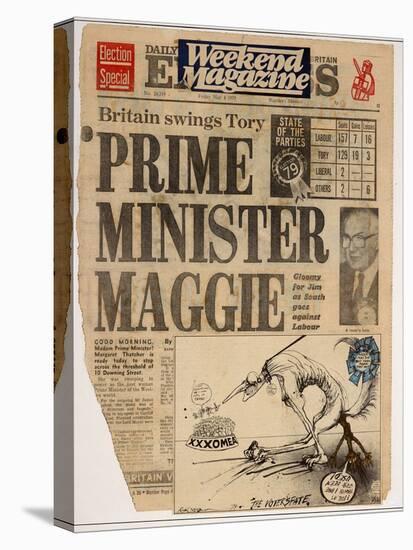 British Politics, Prime Minister Maggie, 1979 (ink, acrylic, and collage on paper)-Ralph Steadman-Premier Image Canvas