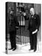 British Prime Minister Winston Churchill Doffing Hat Outside of 10 Downing St-null-Premier Image Canvas
