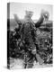 British Soldier with Bandaged Head Shows the Steel Helmet That Saved His Li-English Photographer-Premier Image Canvas