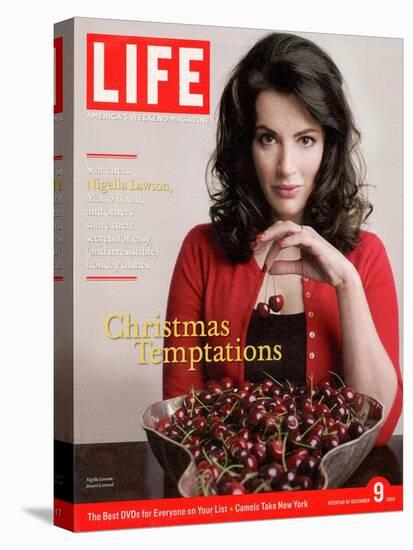 British TV Chef and Cookbook Author Nigella Lawson with Bowl of Cherries, December 9, 2005-Harry Borden-Premier Image Canvas