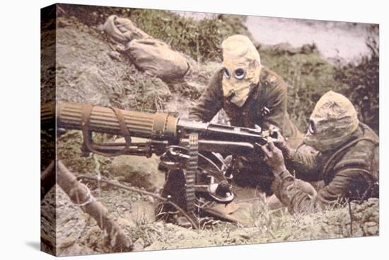 British Vickers Machine Gun Crew on the Some, Wearing Helmets as Protection Against German…-English Photographer-Premier Image Canvas