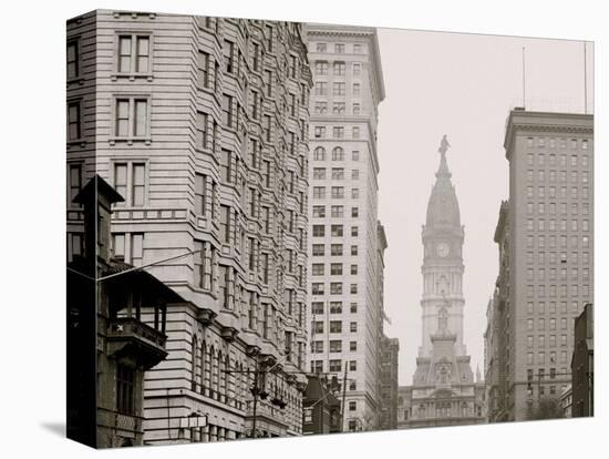 Broad Street, North from Locust Street, Philadelphia, Pa.-null-Stretched Canvas