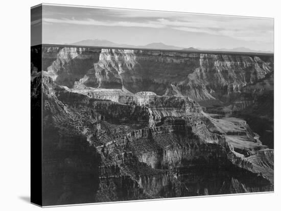 Broad View With Detail Of Canyon Horizon And Mountains Above "Grand Canyon NP" Arizona 1933-1942-Ansel Adams-Stretched Canvas