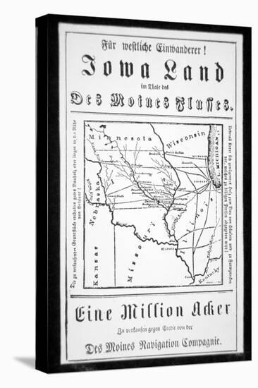 Broadside Published in German by the Des Moines Navigation Company to Attract Immigrants to Iowa-American-Premier Image Canvas