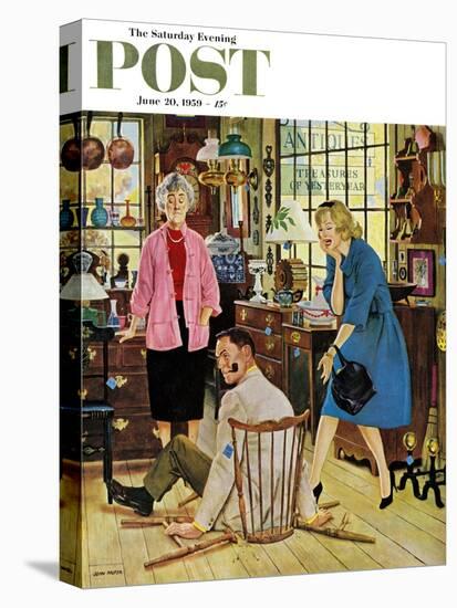 "Broken Antique Chair" Saturday Evening Post Cover, June 20, 1959-John Falter-Premier Image Canvas